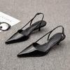 Fashion Women Pointed Toe Heels Shoes Slingback Sandals 2025 Dress Party Fashion Summer Slippers New Walking Flip Flops Pumps Slides