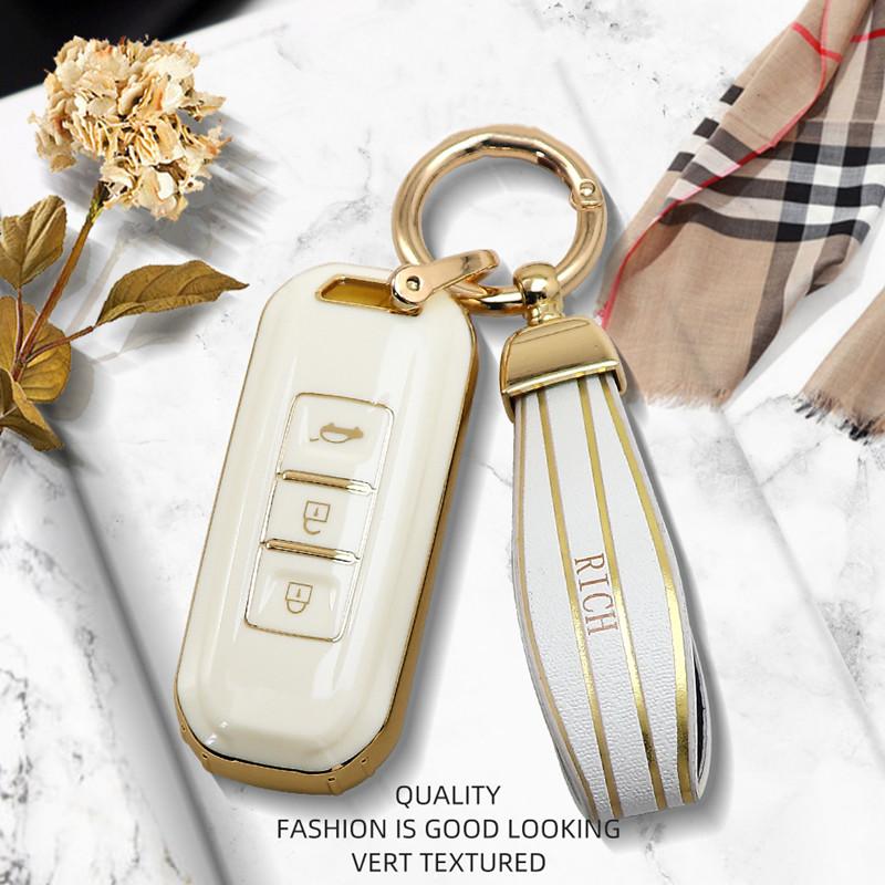 Роскошный чехол для дистанционного ключа с золотым краем, полное покрытие для Baojun 510 730 360 560 RS5 530 630 для автомобиля Wuling Hongguang S