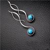 Earrings, Simple Retro Turquoise Long Earrings Internet Celebrity Fashion Ear Jewelry