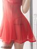 Sexy Rigid M Size [Vivid Style] Lingerie, Babydoll, Mesh, Lace, Basic, Sheer, Beautiful, Women's, Red,