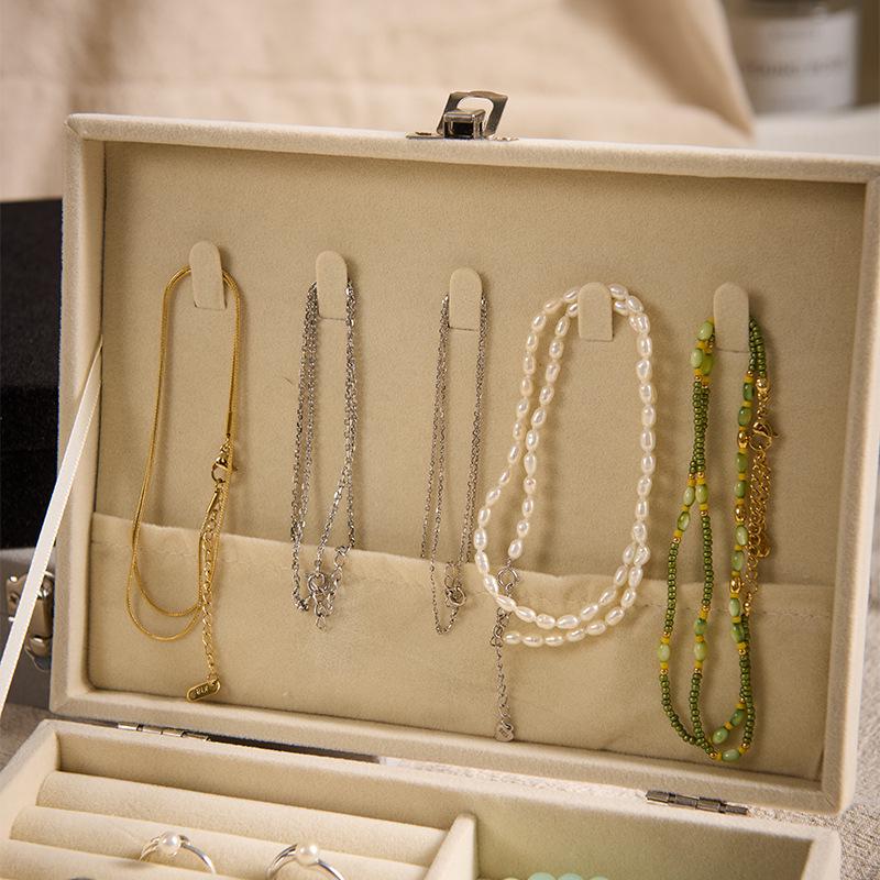 New High-End Jewelry Box with Buckle: Large Capacity Drawer for Necklace & Earrings