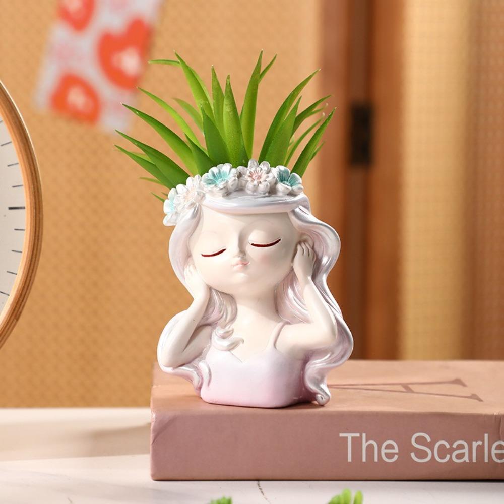 Cute Fairy Head Plant Pot Cartoon Succulents Flower Pot Girl Face Flowerpot  Garden Courtyard