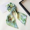 Hair Tie for Women, Silk-Like Fabric Soft Touch Hair Rope, Artistic Oil Painting Print Hair Band for Low Ponytail Versatile Hair Accessories