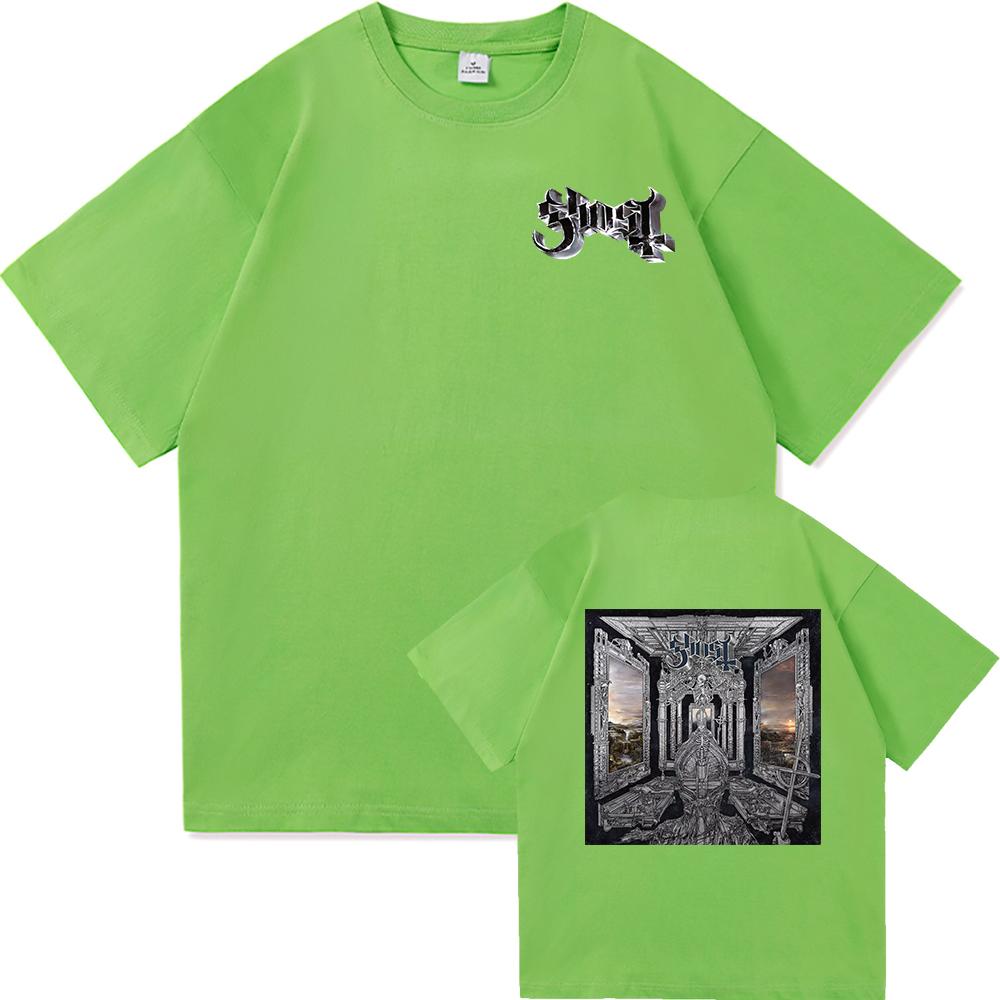 Футболка GHOST SKELETÁ World Tour 2025, модная мужская эстетичная винтажная хип-хоп футболка унисекс, сатанинская повседневная хлопковая футболка.