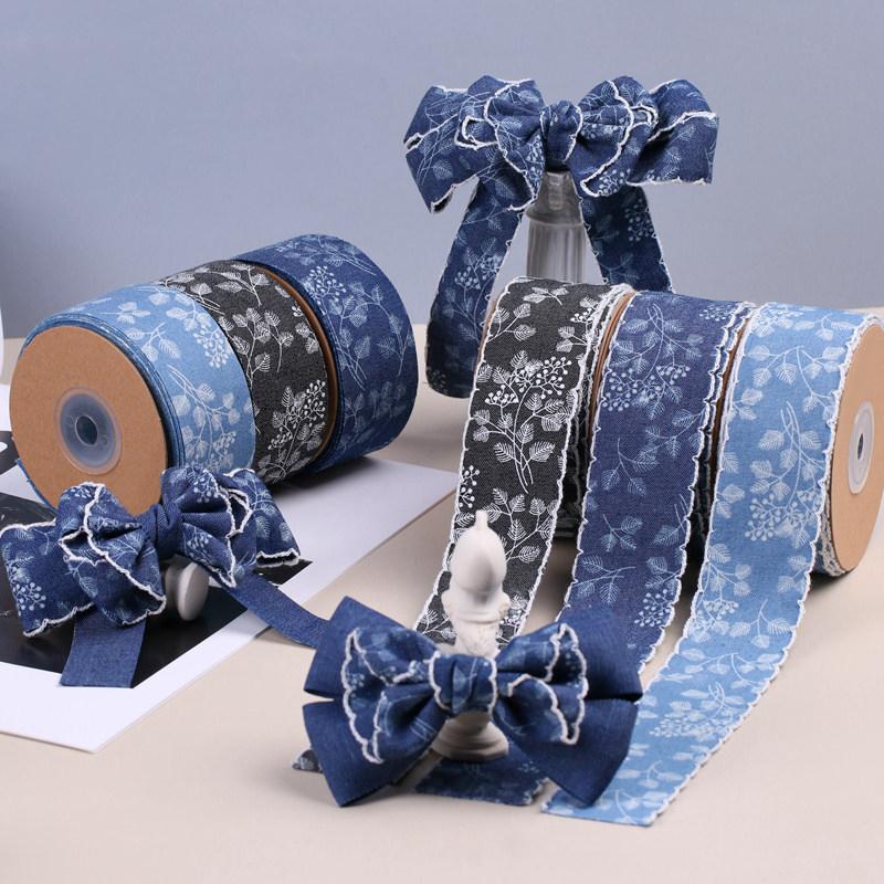 2 м Джинсовая лента с аккуратными краями для DIY, легко режется, винтажная ткань, прочные аксессуары, прочная, с крючками, гибкая