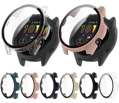 Полный защитный чехол для Garmin Forerunner 165, чехол-защитная пленка для экрана Forerunner165 Music, ПК 2-в-1, накладка-чехол + пленка из закаленного стекла