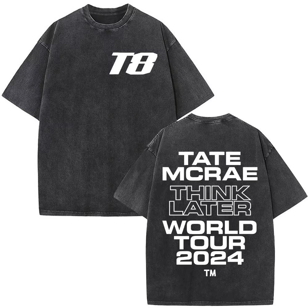 Tate McRae So Close To What Album Tour Washed Tshirt Men Women Cotton Short Sleeve Summer Vintage T Shirt Tops Fans Gift