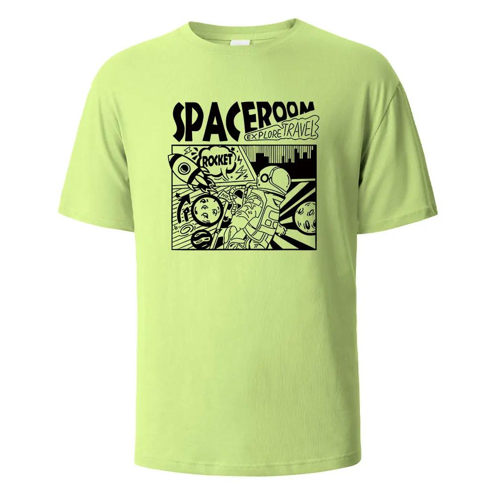 Мужская футболка с принтом Spaceroom Funny 100% хлопок оверсайз с коротким рукавом футболки для мужчин женщин летняя мода повседневные топы с круглым вырезом