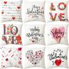 Valentine's Day Pillowcase Letter Peach Skin Short Plush Cushion Sofa Cushion Cover Pillow