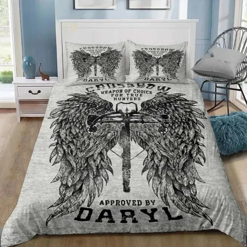 Ходячие мертвецы Дэрил Диксон Крылья Марк Комплект постельного белья Односпальный Полуторный Двуспальный Кинг-сайз Комплект для кровати Взрослый Мальчики Спальня 3D-печать