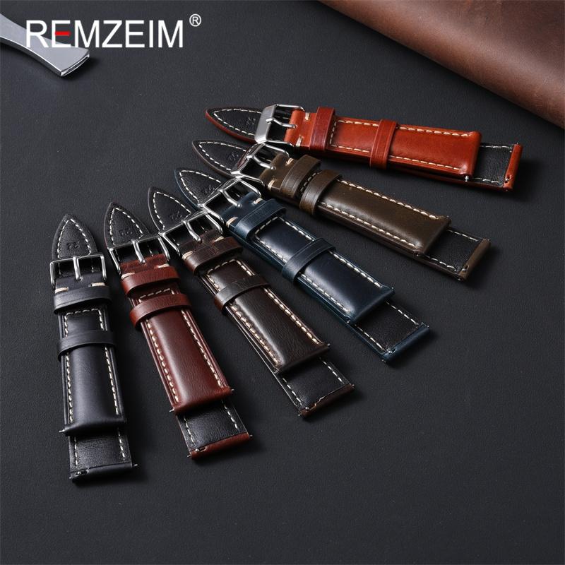Quick Release Leather Watch Strap 18mm 19mm 20mm 21mm 22mm Universal Replacement Bracelet for Men Women Watchband Belt
