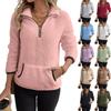 Women's Fall Hooded Sweatshirts Long Sleeve Half Zip Cropped Hoodies Pullover Winter Fashion Clothes
