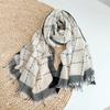Vintage European Wool Scarf Warm Shawl Unisex Plaid Wool Scarves 75*200cm