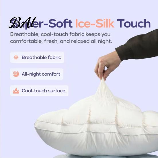 Lightweight Foam Alternative Puff Cooling Pillow, Soft Breathable Quilted Sleeping Machine Cloud-like Pillow Washable, Fluffy for Side And Back