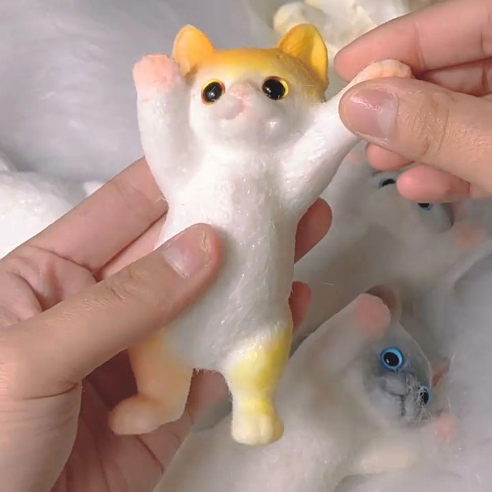 Медленно отскакивающая игрушка для кошек, игрушка-фиджет для кошек, игрушка-кошка, сенсорные игрушки