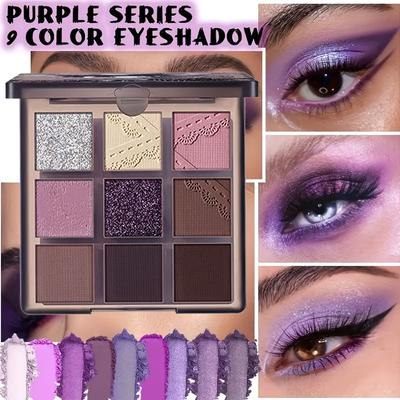 Палитра теней для век Purple Smokey Eye Shadow Palette из 9 цветов, высокопигментированные матовые и мерцающие тени для век, водостойкая, для создания потрясающего образа