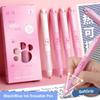 4PCS/Set 0.5mm Blue/Black Ink Erasable Pen Press Type Ballpoint Pen Creative Gel Pen Student