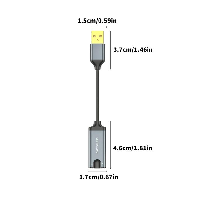 USB Звуковой адаптер Внешняя стерео звуковая карта с 3,5 мм портом для наушников и микрофона Подходит для ПК Мобильного телефона Ноутбука