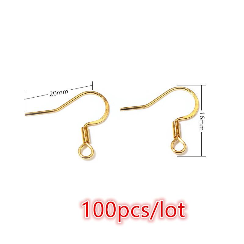 30-100 шт. Крючки для сережек из нержавеющей стали DIY Застежки Фурнитура Аксессуары для изготовления бижутерии ручной работы Швензы Сталь Золото