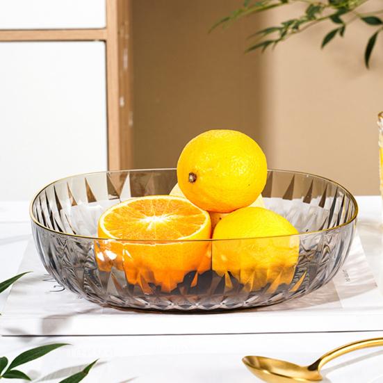 Фруктовая тарелка, полупрозрачная ромбовидная текстура, легкая, роскошная фруктовая тарелка большой вместимости, универсальный элегантный органайзер на столешницу