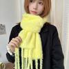 Luochi Knitting~Плюшевый шарф конфетных цветов: Мягкий, приятный для кожи, теплый, с кисточками и косами, универсальный зимний шарф-снуд для женщин.