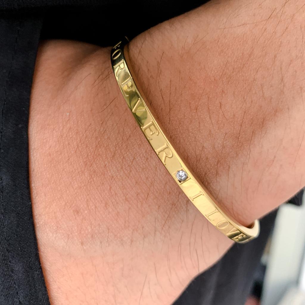Micro -Embedded Bracelet Eternal Love Titanium Steel Gold -Plated Buckle Simple And Versatile Bracelet
