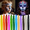 Набор палочек для краски для лица и тела, 12 шт., 12 цветов, легко очищаемый макияж на водной основе, краска для лица и тела для детей, художественный театр