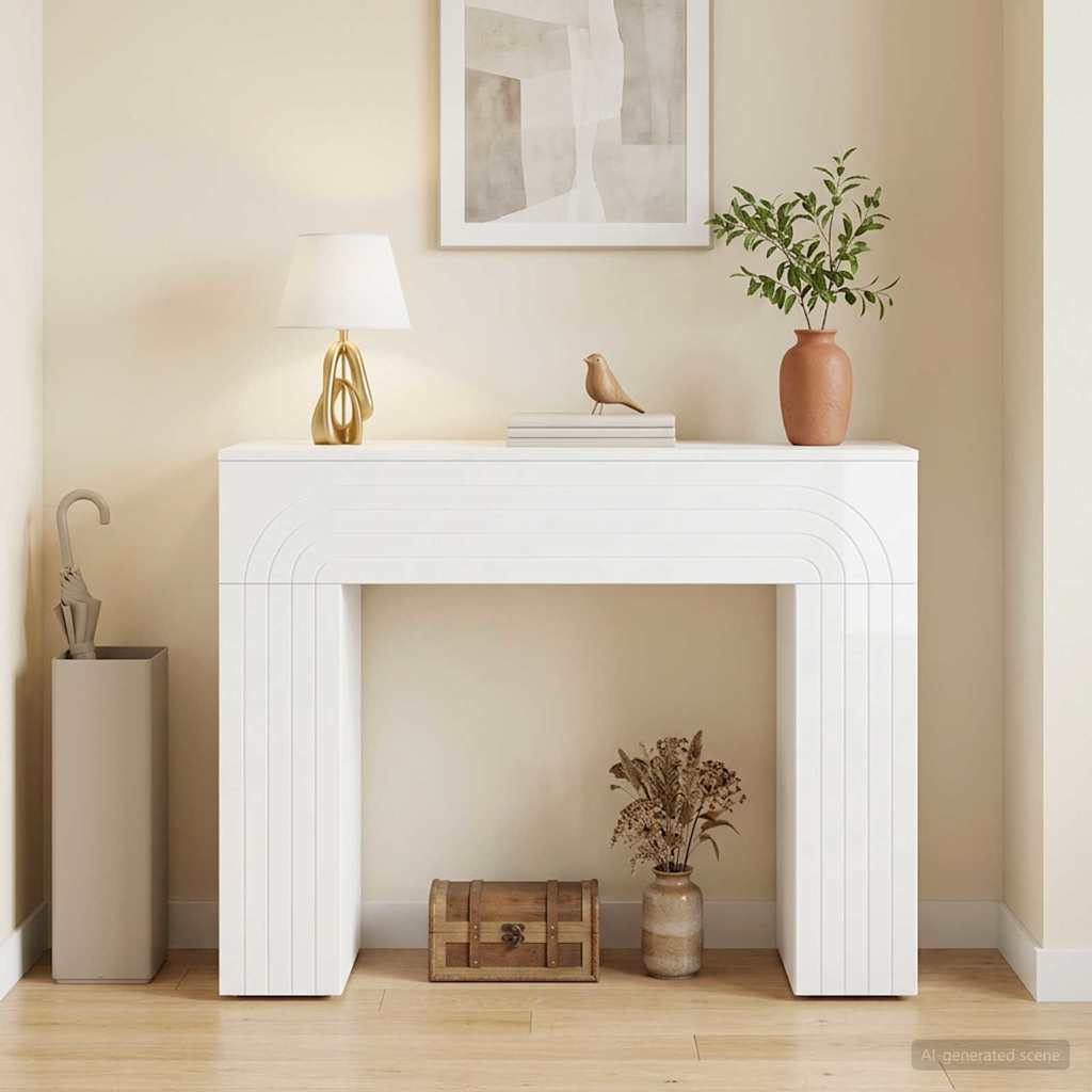 Glossy White Coffee Table 102 x 35 x 75 cm Particleboard