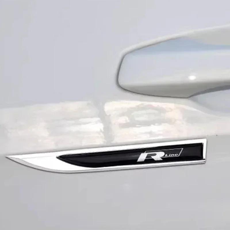 2pcs Metal 3D R line Logo Rline Car Fender Side Wing Emblem Badge Sticker For VW Golf 6 5 7 8 MK7 MK6 Tiguan Polo Sagitar Lavida BA5 vngk1