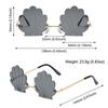 Flower Shape Metal Sun Glasses Unique Funny Shades Rimless  Sunglasses  for Photo Props, Party
