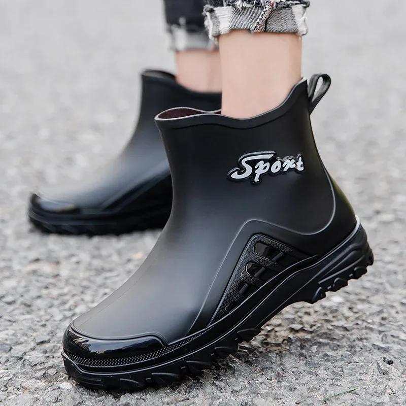 Обувь для рыбалки Мужская новая уличная нескользящая обувь Shaxi Fishing Rain Boots Прочные водонепроницаемые резиновые рабочие ботинки для рыбалки