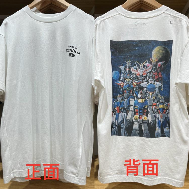 2025 Новая японская футболка Gundam Хлопок Винтажные Короткий рукав Винтажный Двумерная Анимация Короткий рукав Футболка Одежда Лето