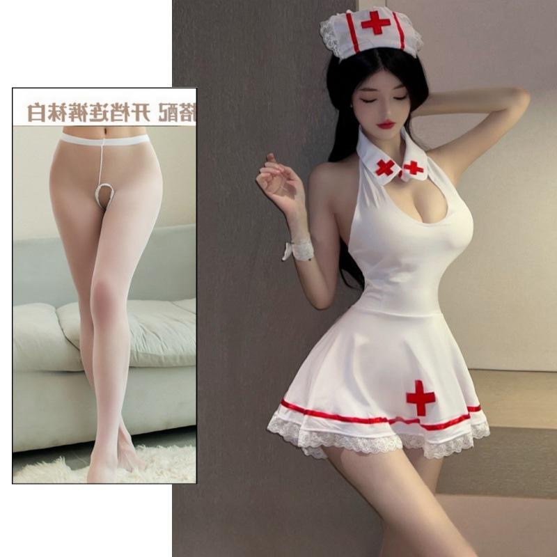 Seductive Japanese Cosplay Lingerie Set - Sexy Nurse Nightwear for Women
