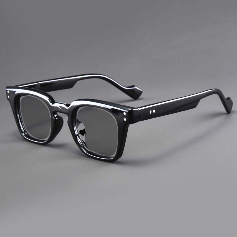 Ретро HD Квадратная оправа Солнцезащитные очки для мужчин Уличные Нейтральные Высококачественные Защита от УФ-лучей Оттенки Диоптрии от 0 до -4.0