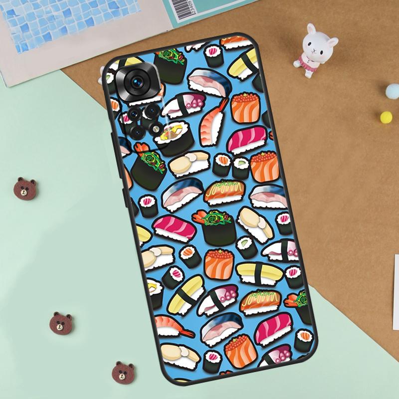 Чехол для еды Суши для Xiaomi Redmi Note 13 12 11 9 10 14 Pro 10S 11S 12S Чехол для Redmi 13C 10C 12C 14C
