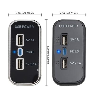 Автомобильный адаптер для зарядки 12/24 В, 3-портовый USB-разъем для зарядки, панель быстрой зарядки, настенное крепление, двойное USB-выходное гнездо для зарядки