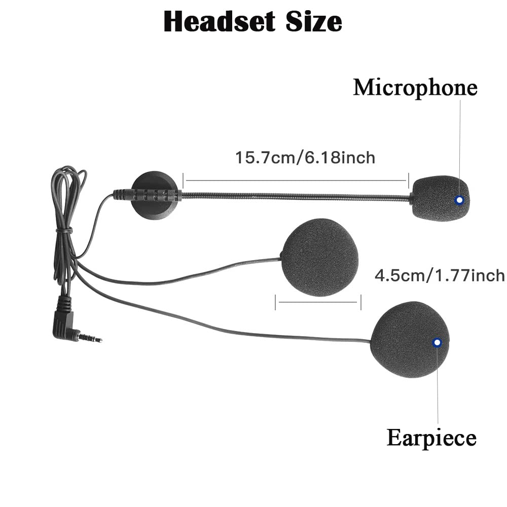 Motorcycle Intercom Accessories for Microphone Headphone Hard Cable Headset and Clip for Motorcycle BT Bluetooth Intercom V6/V4,