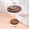 Vintage Round Black Walnut Jewelry Display Holder Necklace Earrings Bracelets Rings Luxury Showcase Stand Trinket Shelf Tray Ornaments Jeweler Seller