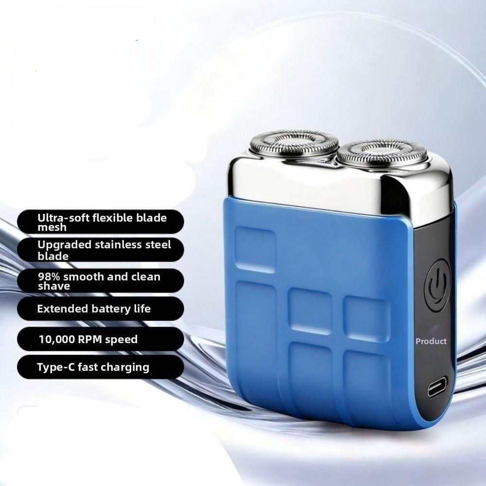 Type-C Charging Mini Electric Shaver Waterproof Design Portable Rotary Razor Smart Shaver  Husband