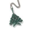 Men's Zircon Christmas Tree Hip-Hop Pendant Necklace - European & American Trendy High-End Jewelry