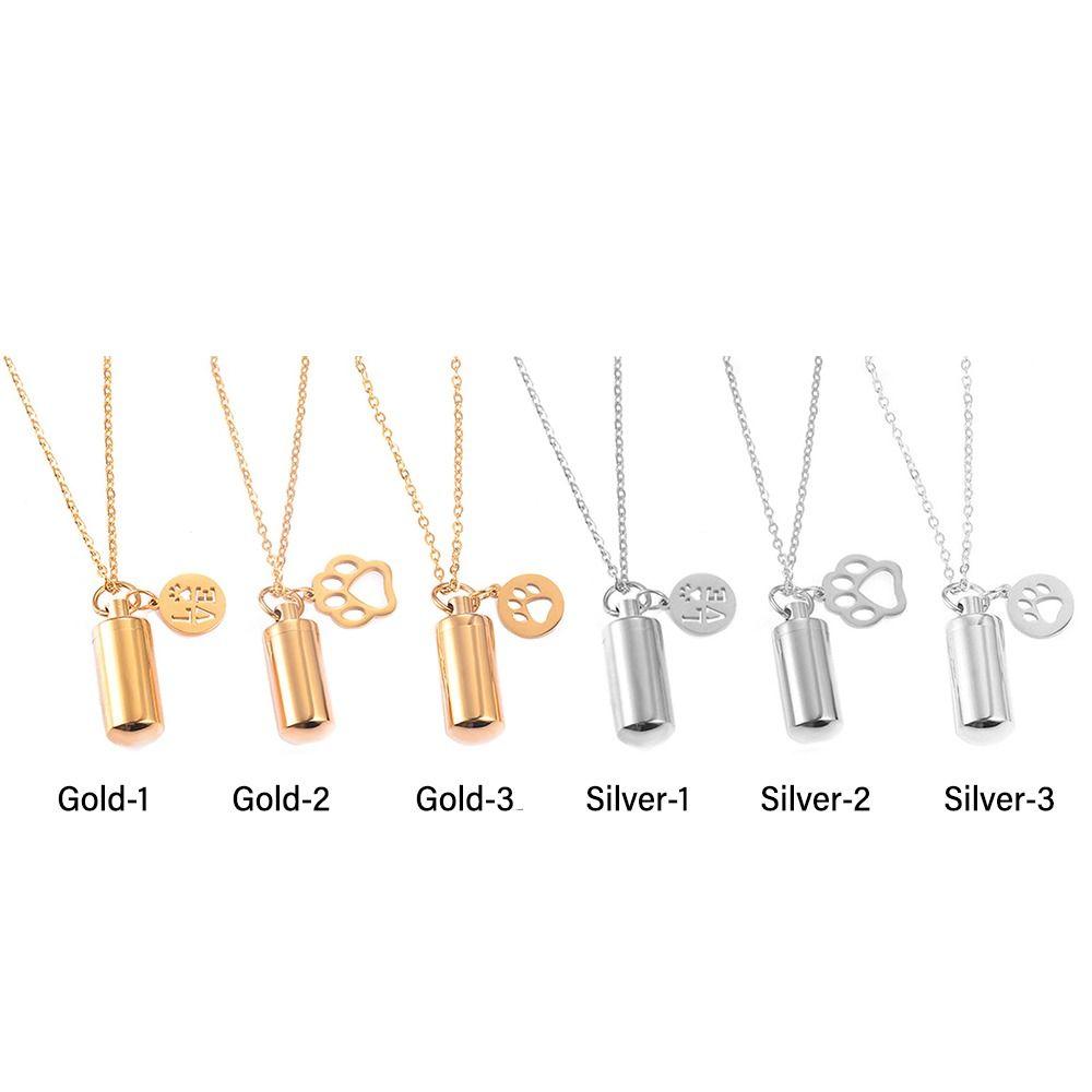 DIY Ashes Urn Memorial Necklace Gold Silver Perfume Vial Pendant Keepsake Pendant Unisex