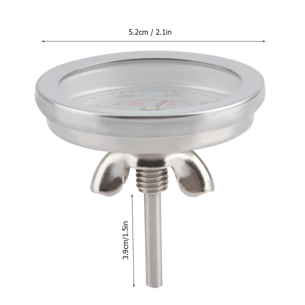 100~700℉ Термометр для гриля для барбекю Датчик температуры Аналоговый циферблат Двойная шкала Термометр для барбекю Двойная шкала Термометр Термометр