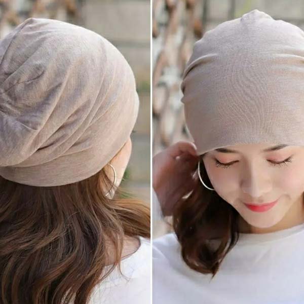 WTEMPO Solid Color Soft Nightcap Women Thin Slouchy Beanie Casual Cotton Maternity Hats Fashion Unisex Slouch Hip-pop Beanie