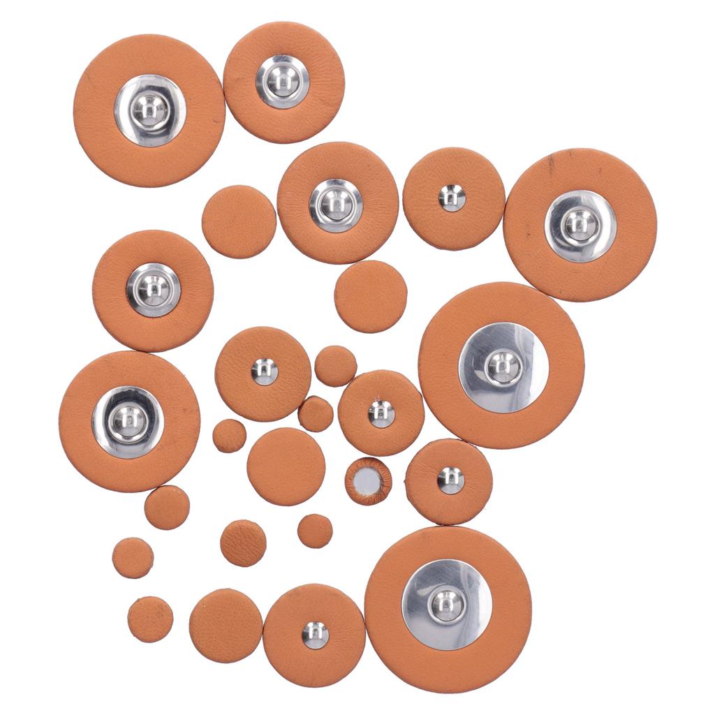 25Pcs Saxophone Pads Brown Sheepskin Sound Hole Resonator Gasket Wind Instrument Parts