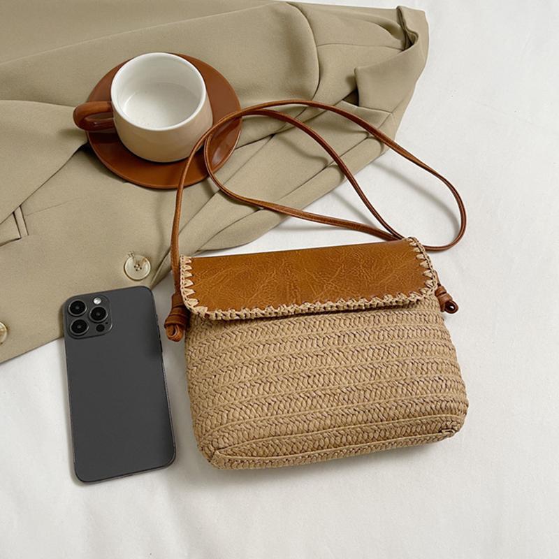 Сумка-мессенджер из бумажной веревки, плетеная вручную, для женщин, леди, пляж, маленькая сумка через плечо, сумка для отдыха, кошелек