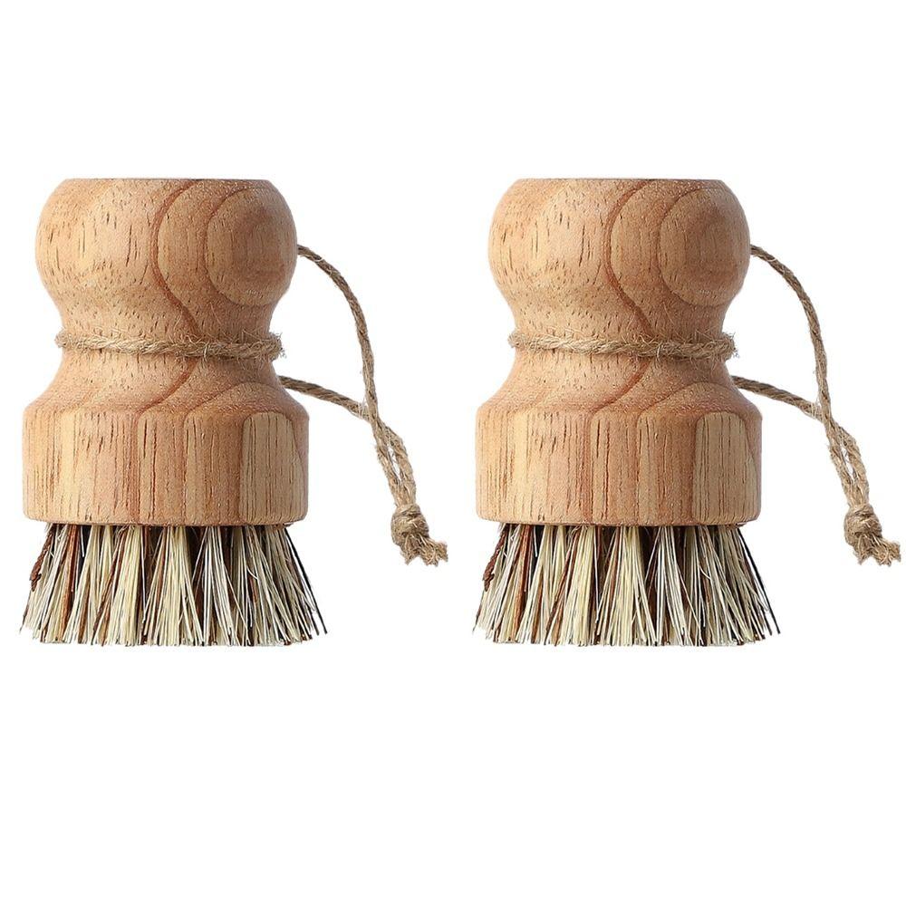 Cleaner Rust Scrubber Dish Washing Brush Pot Net Brus Bamboo Dish Scrub Brushes Palm Pot Brush