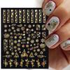 Xmas Nail Sticker Self Adhesive Vibrant Color Ultra-Thin Stunning Visual Effect Exquisite Pattern DIY Paper 3D
