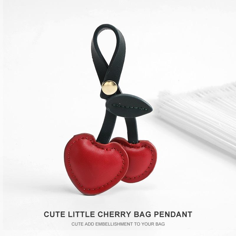 Брелок с подвеской в виде вишни для школьной сумки - Creative Love Leather Accessory