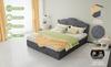 Modern minimalist soft bed, comfortable headboard, 160*200CM, gray, high box bed body with pneumatic rod, does not include mattress.