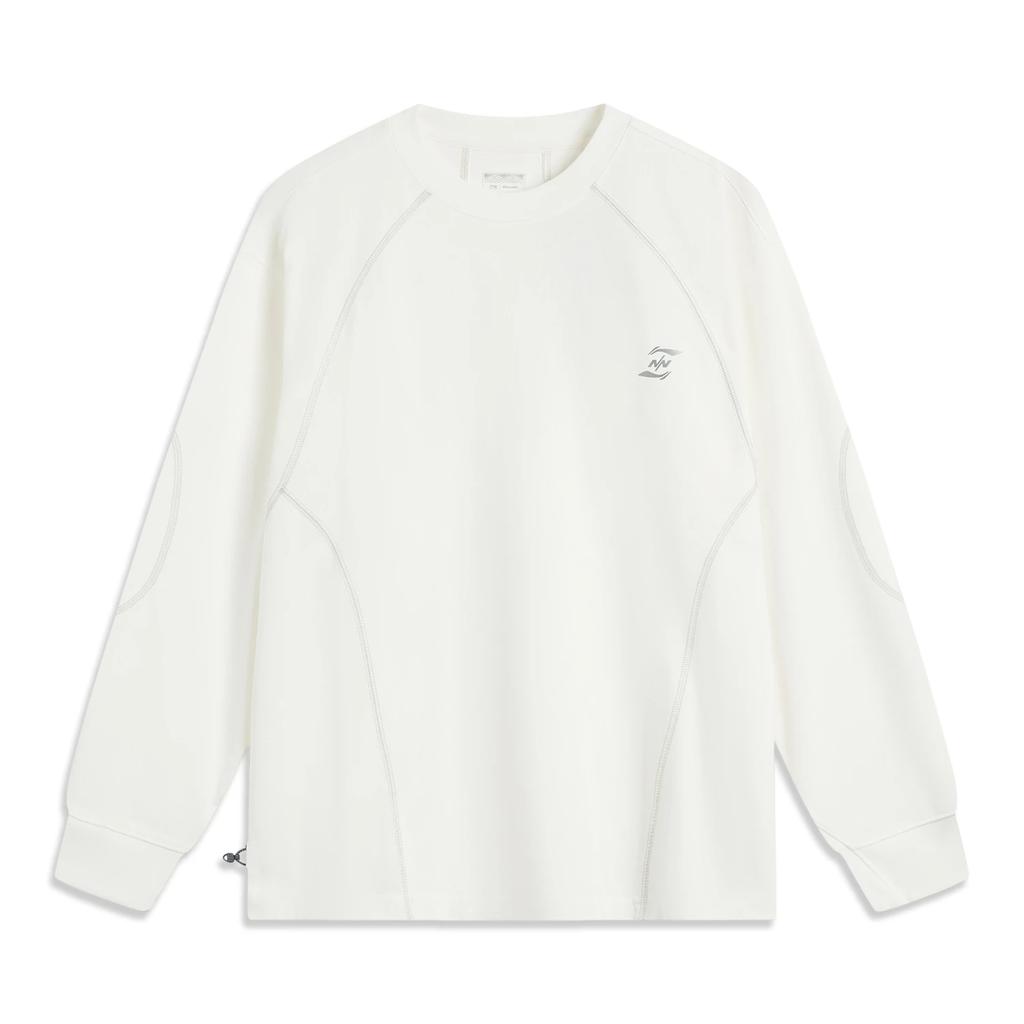 Li Ning X Nine Point Nine Коллаборация Спортивный Повседневный Серия Сшитая Футболка с Круглым Вырезом Дышащая Универсальная Повседневная с Длинным Рукавом ATLU241-1